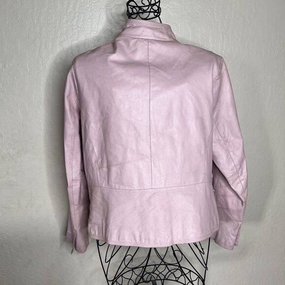 Chadwick’s Pink Leather Jacket Women’s Size 16 - Picture 4 of 9
